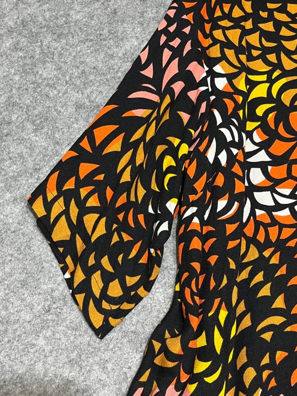 Marimekko Black Dress with Orange and Pink Abstract Print - Picture 7 of 12